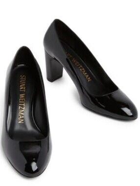 NWOT Stuart Weitzman Vida 75MM Patent Leather Heel in Black